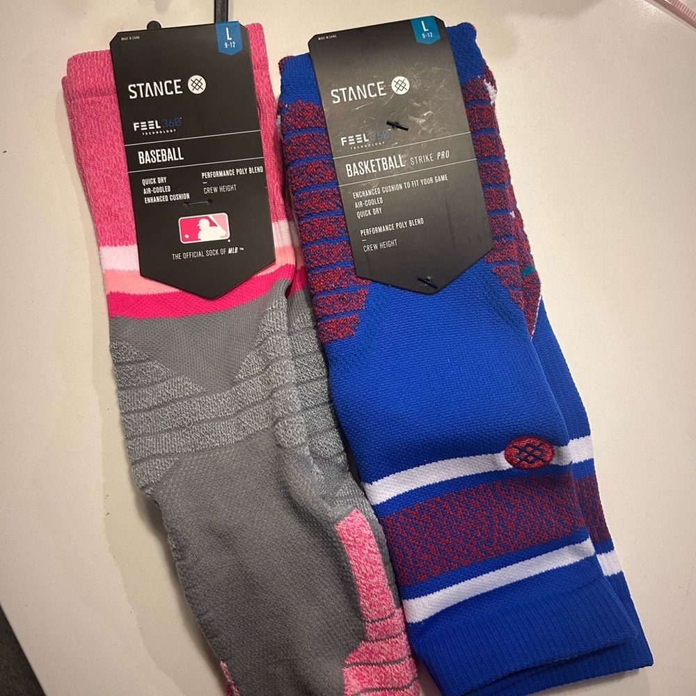 Stance Pink and Blue Athletic Socks